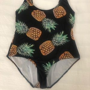 Pineapple pattern one piece bathing suite